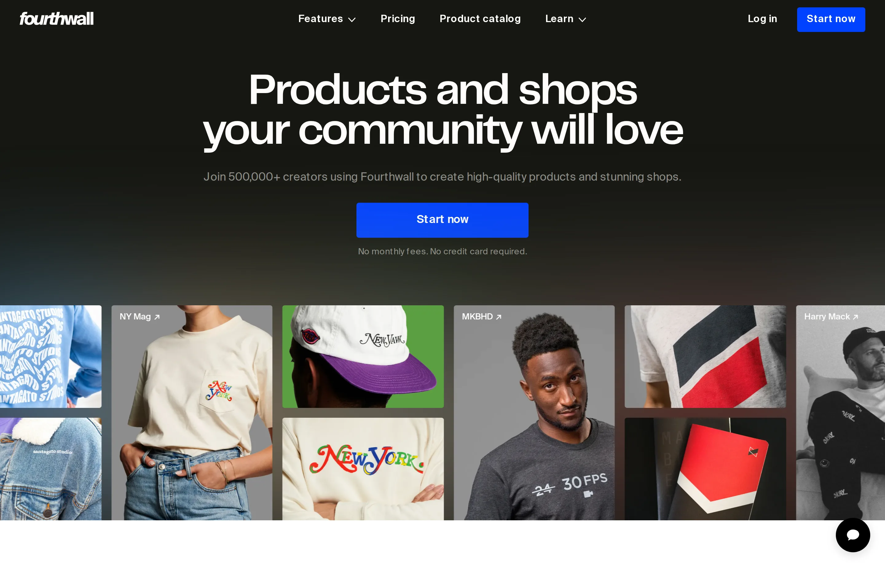 Fourthwall's creator storefront, merchandise, and membership platform.