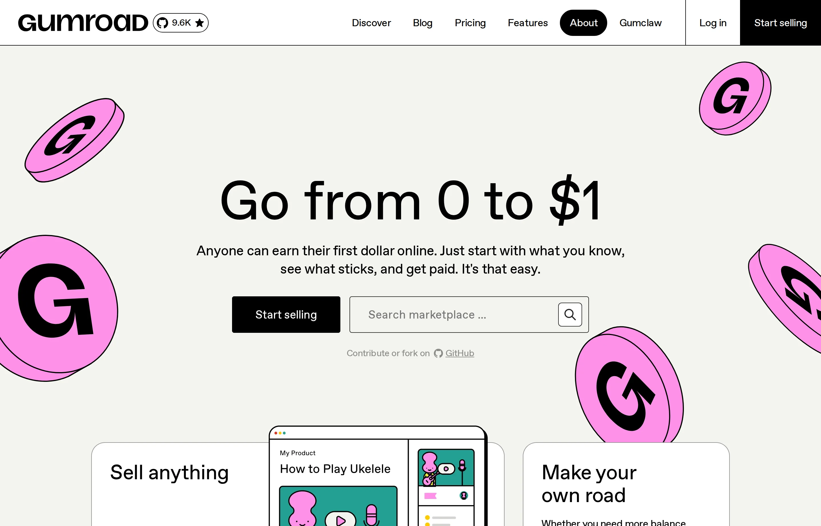 Gumroad's storefront for digital products and memberships.