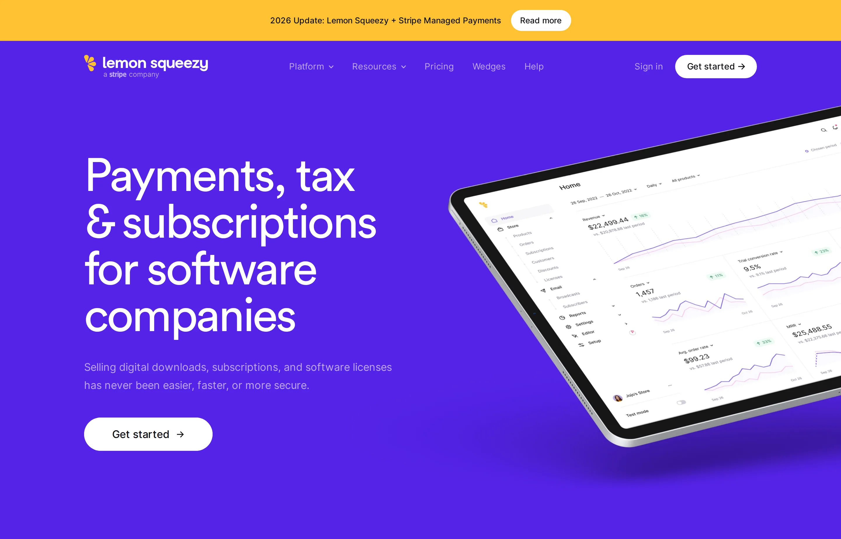Lemon Squeezy's digital-product checkout and merchant-of-record platform.