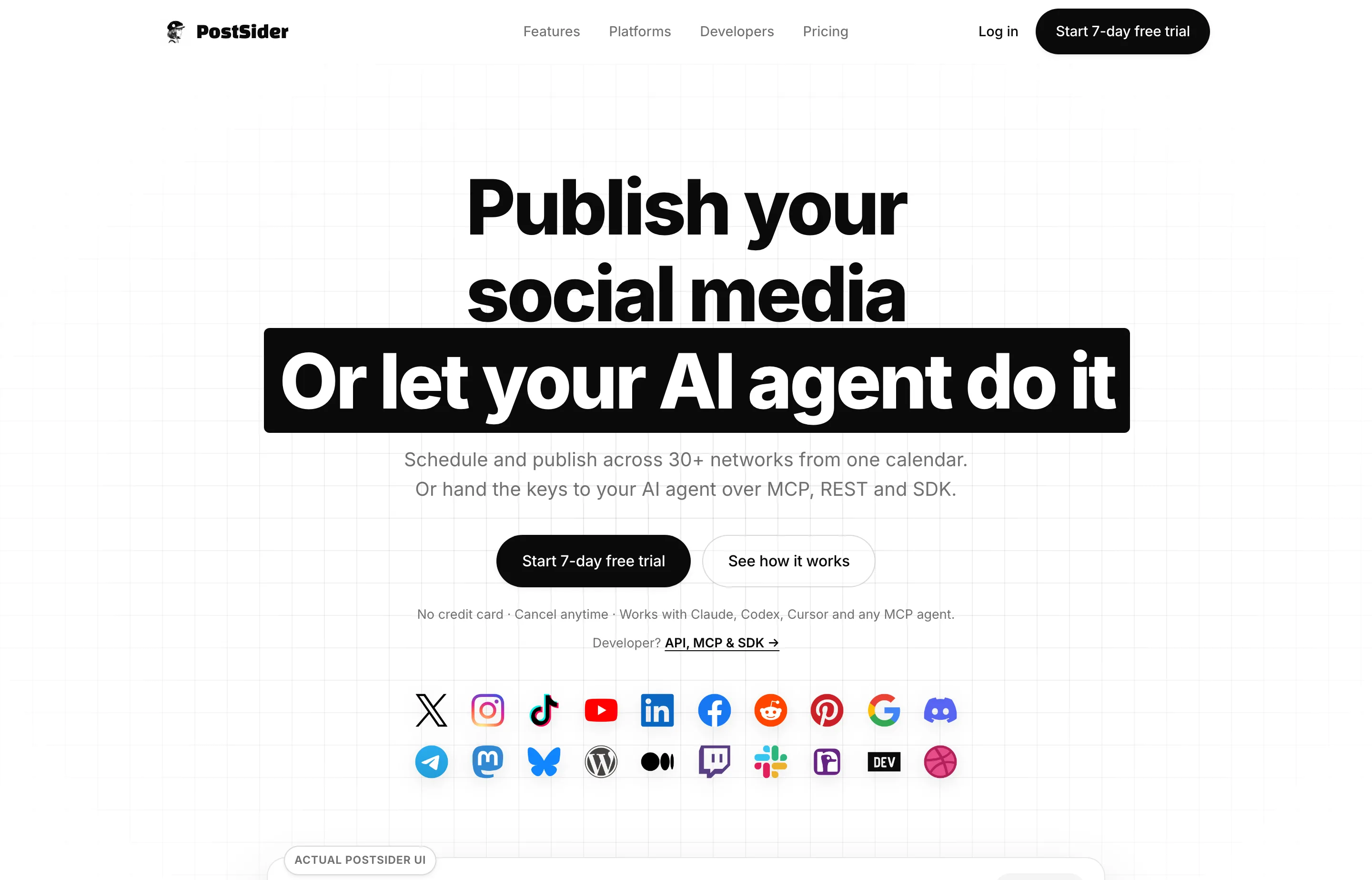 PostSider social media scheduling website