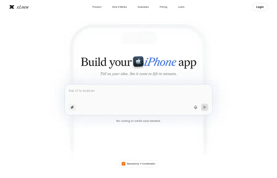 x1 AI iPhone app builder