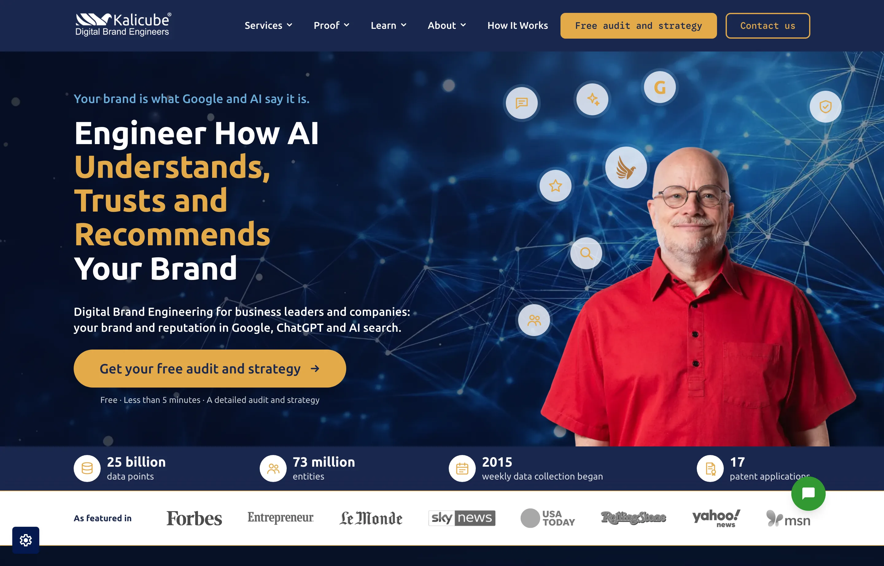 Kalicube's website and brand-entity consulting offer.