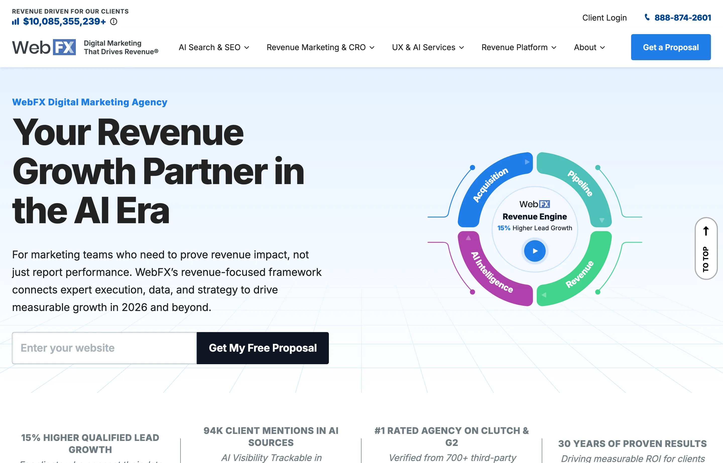 The WebFX website, a full-service digital marketing agency.