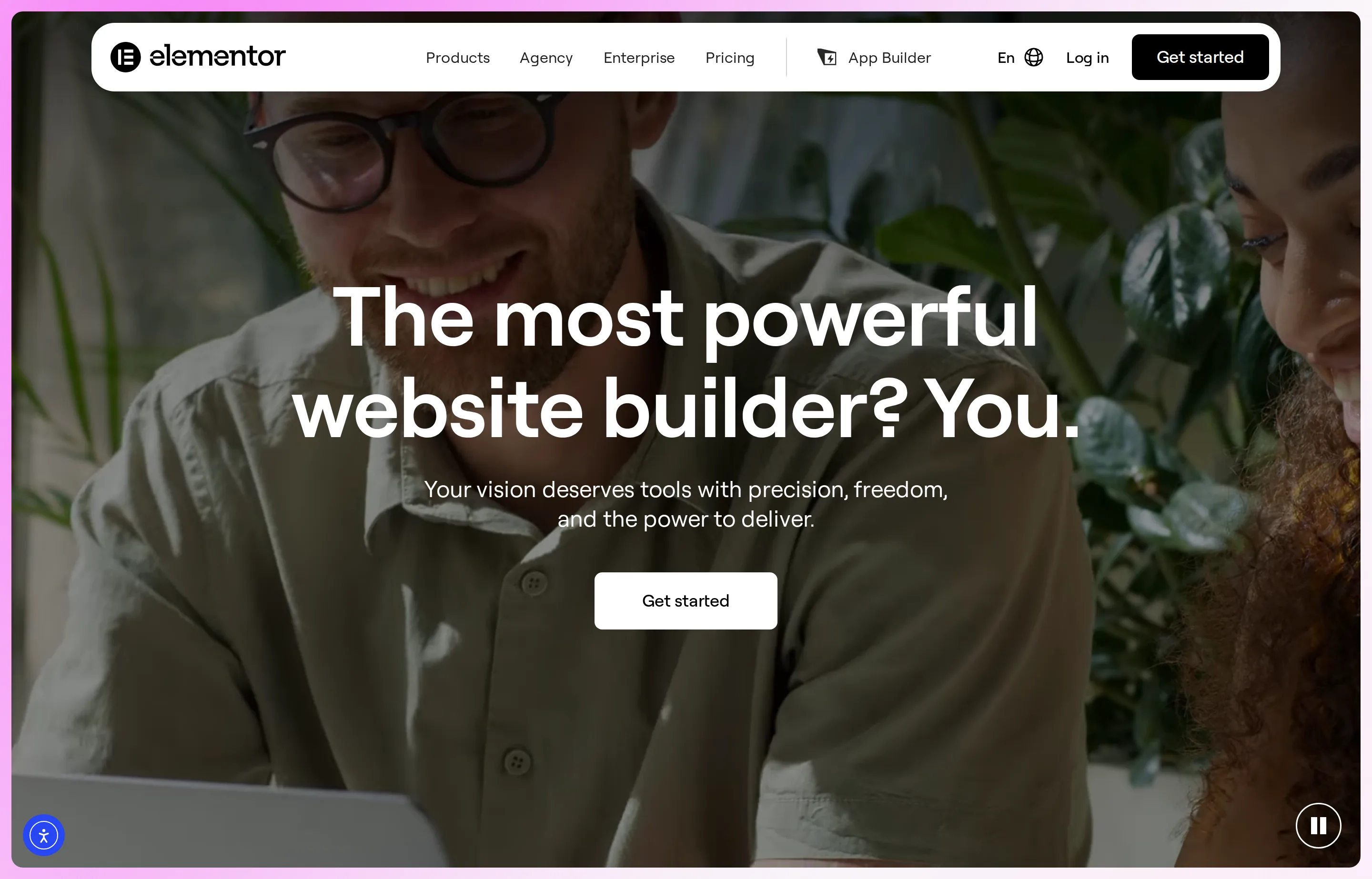 The Elementor website homepage.
