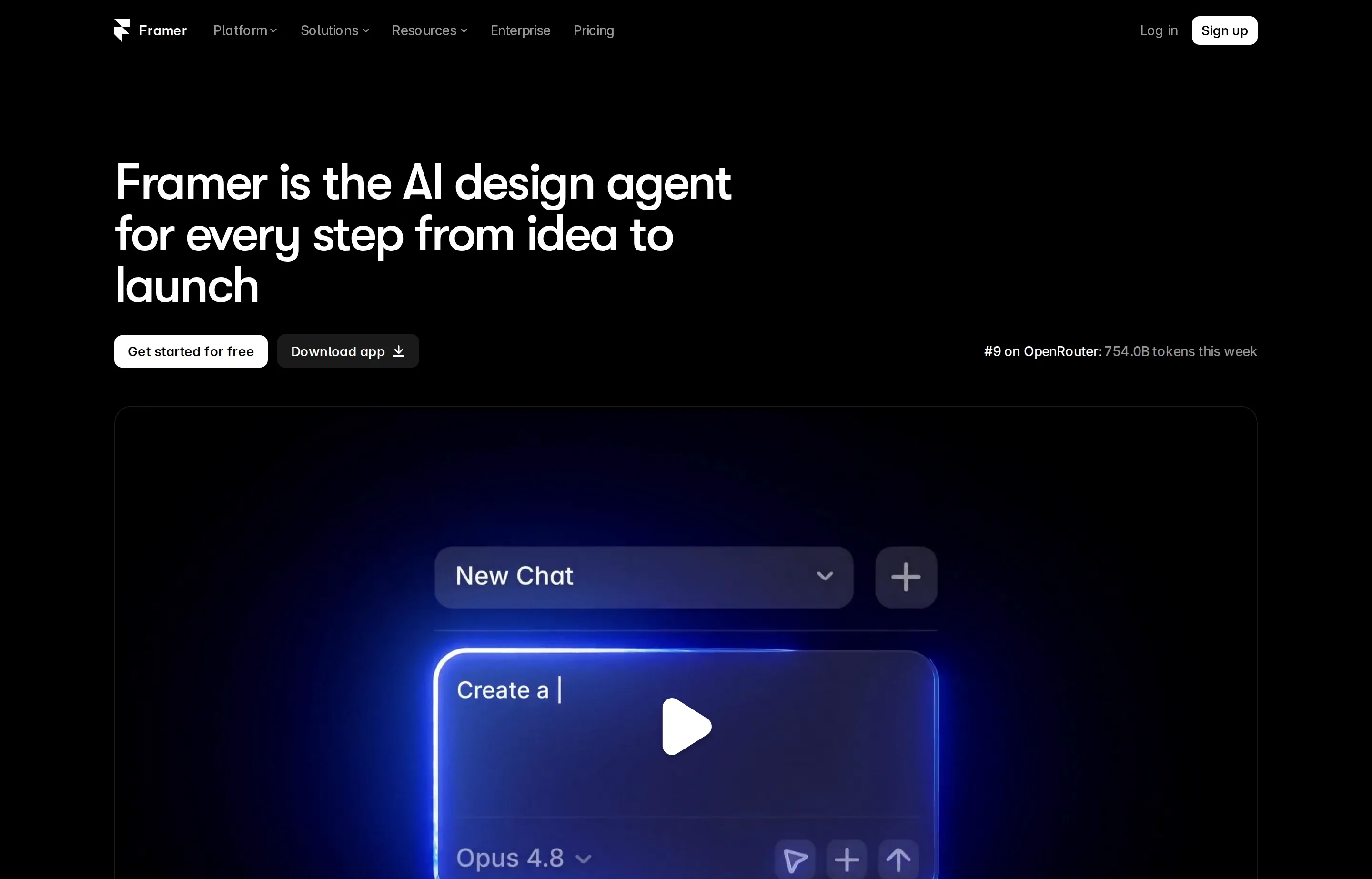 The Framer website homepage.