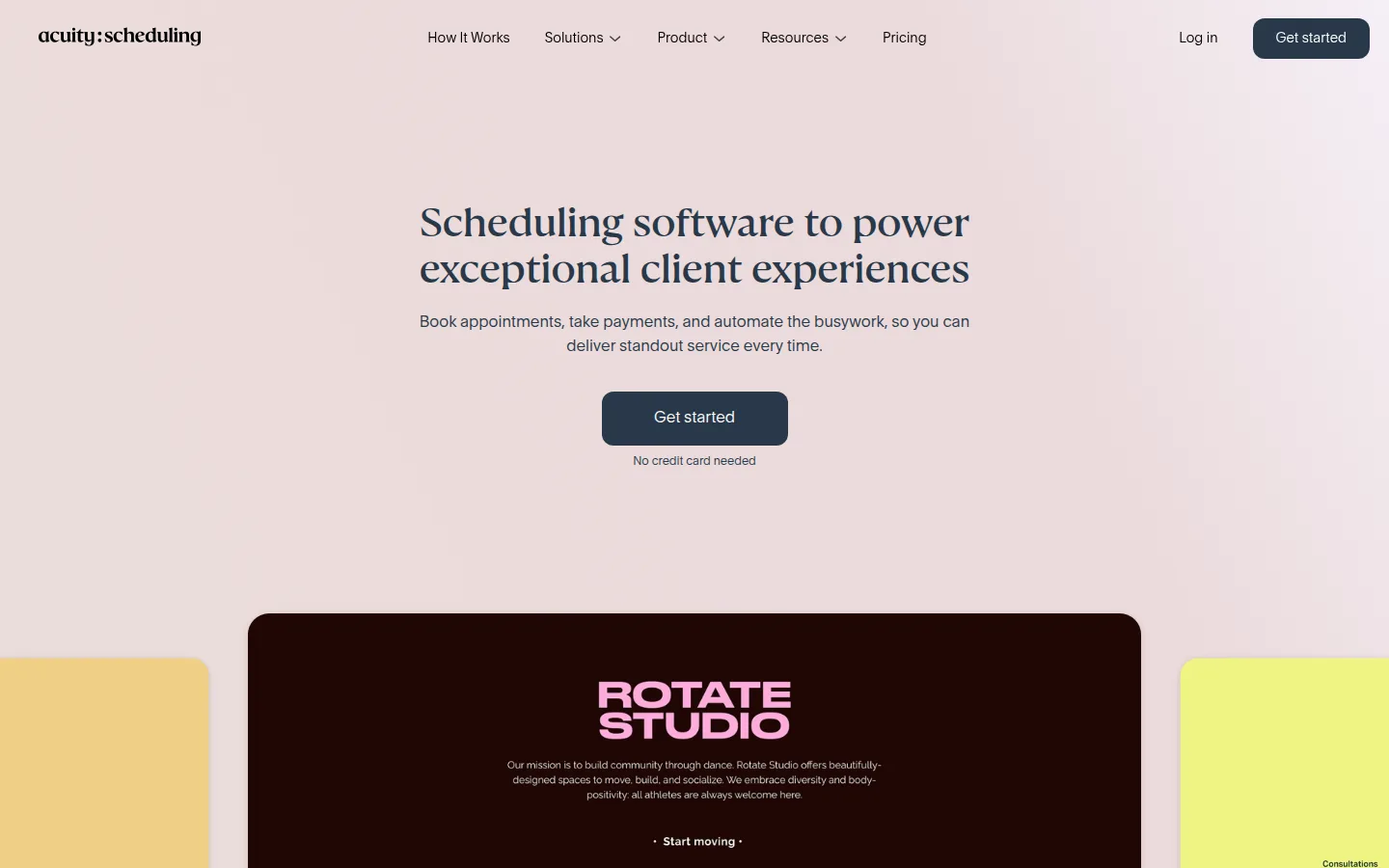 The Acuity Scheduling website, appointment software for service businesses.