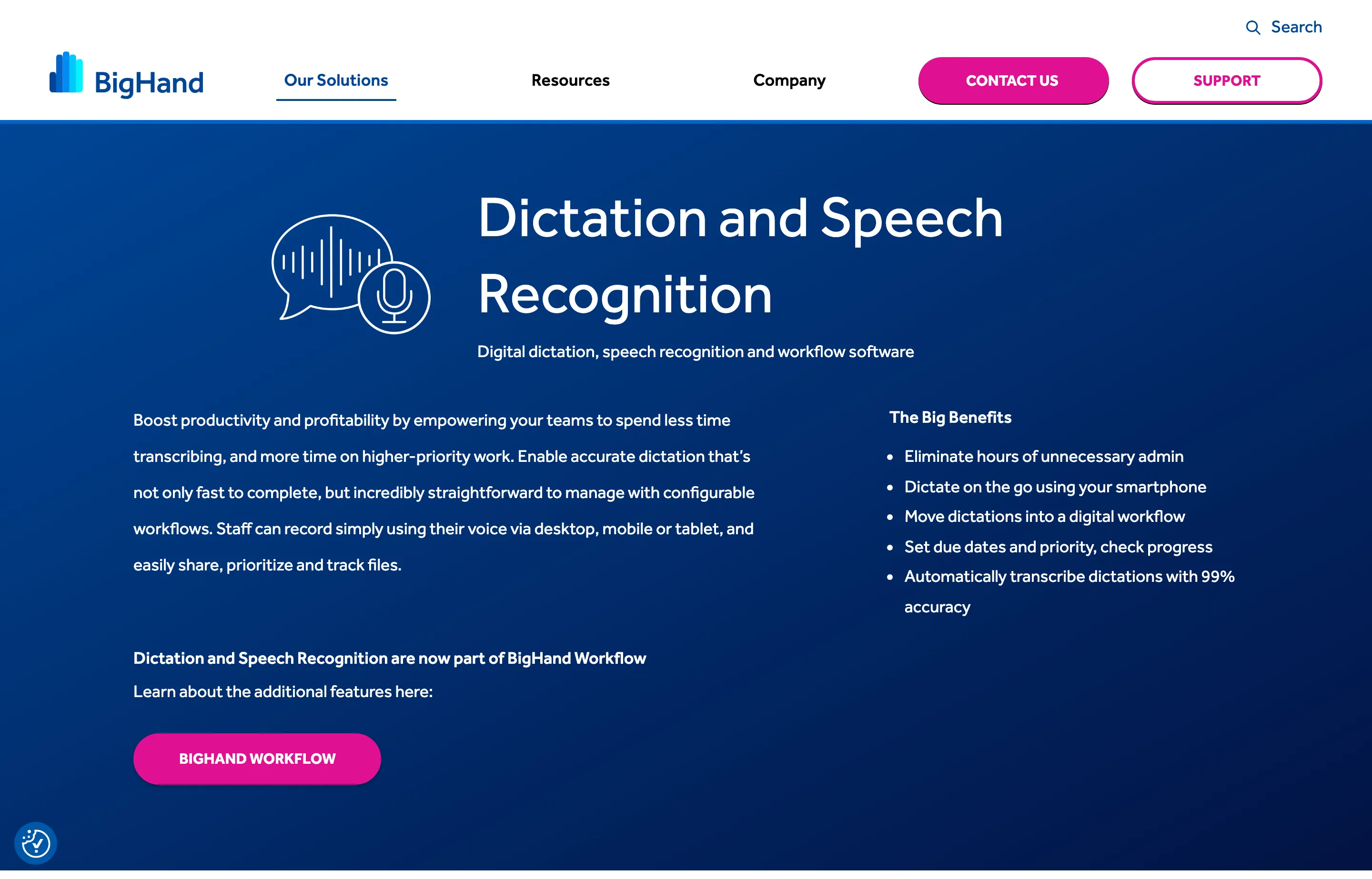 BigHand's legal digital dictation and workflow software.