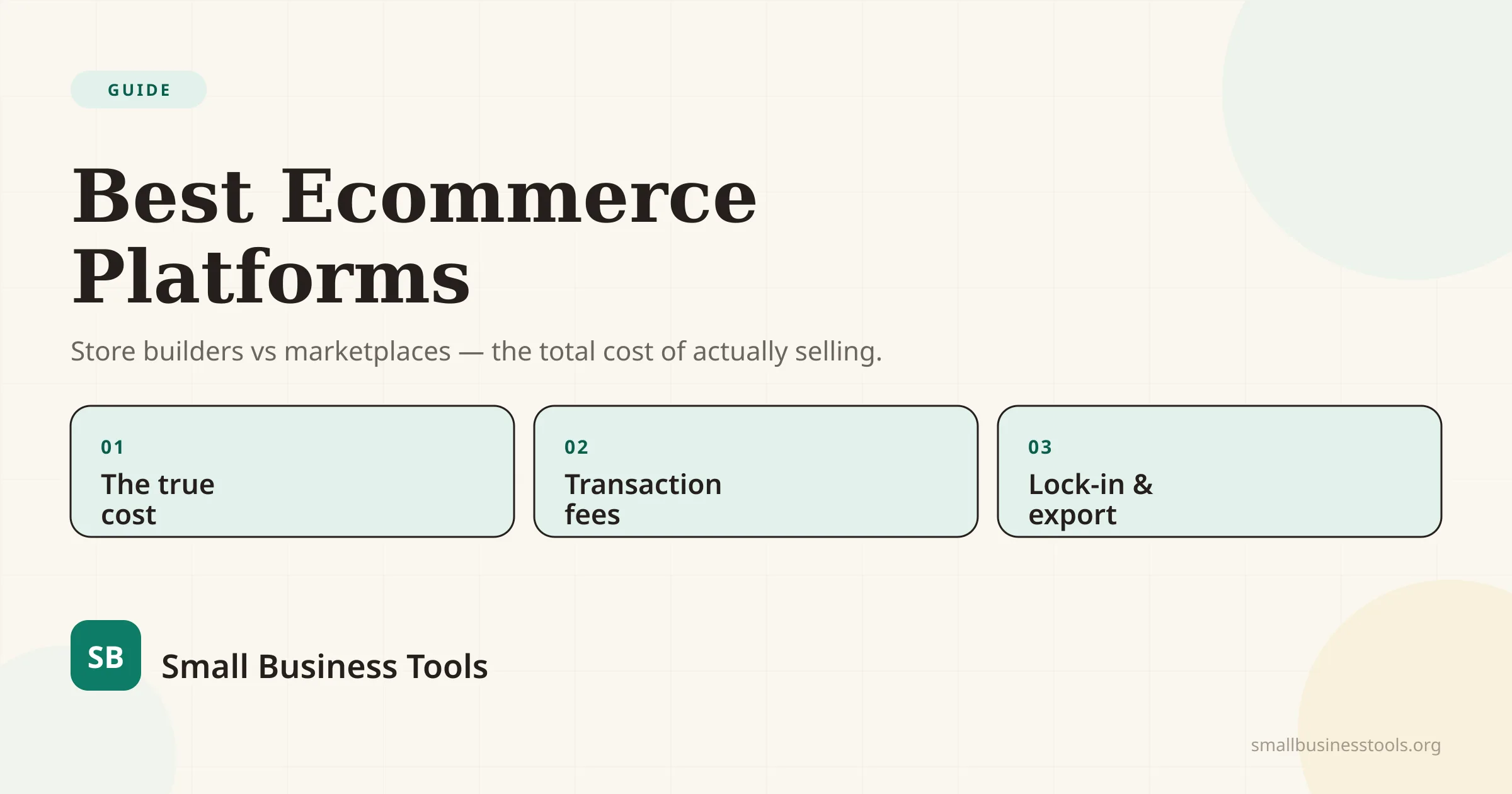 Best Ecommerce Platforms for Small Business in 2026 — comparing store builders and marketplaces, with the total-cost-of-ownership decoder.