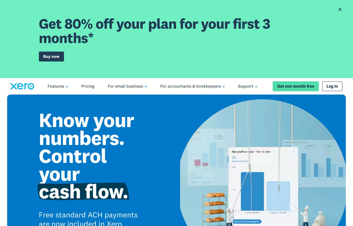 The Xero website, cloud accounting with unlimited users on every plan.