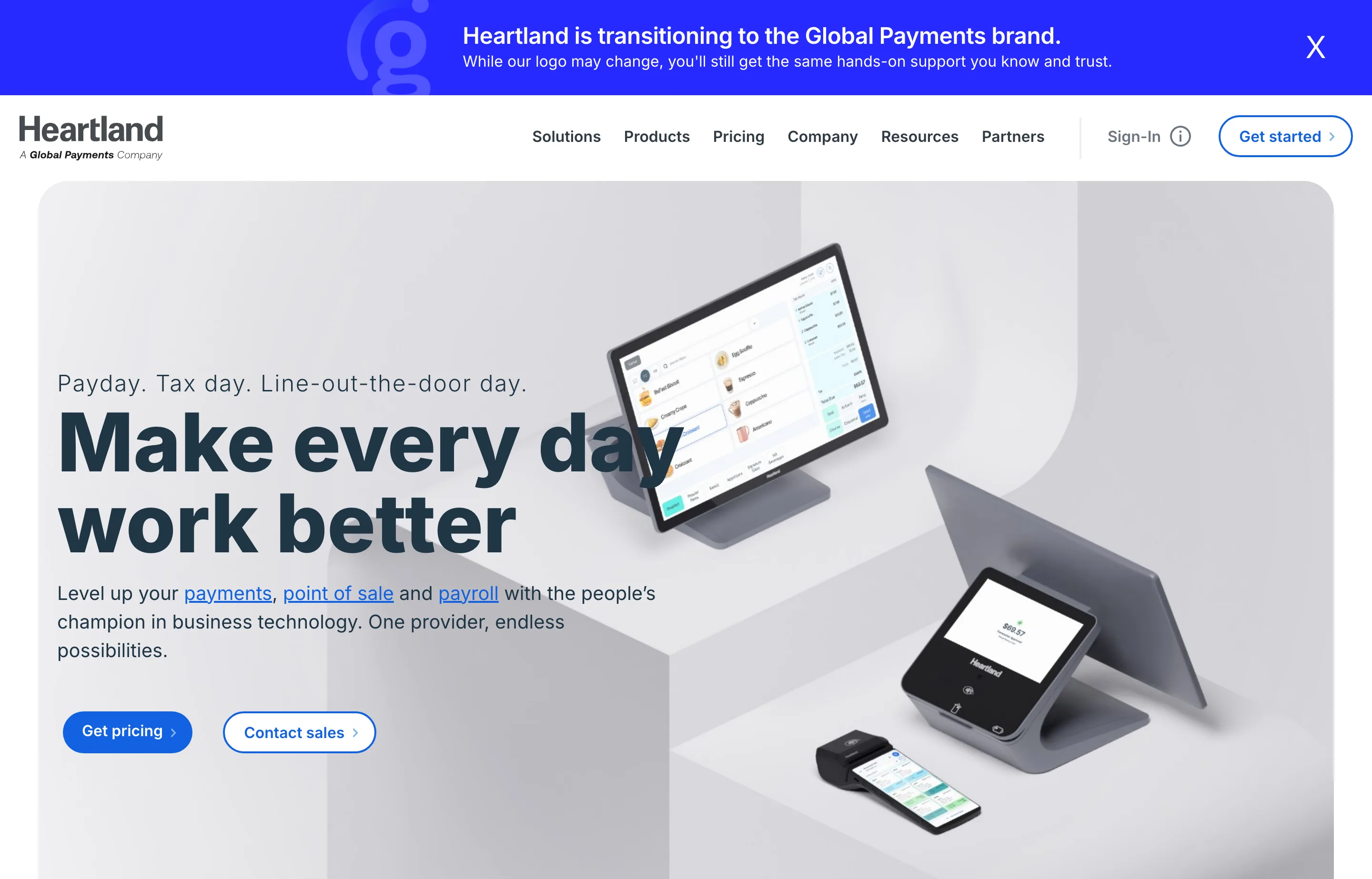 The Heartland payroll page, payroll and HR for service businesses.