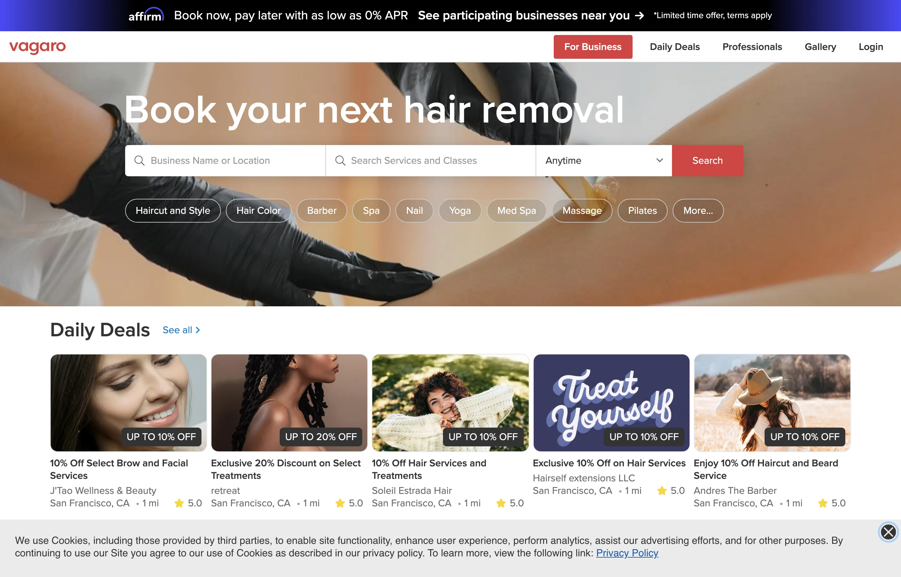 The Vagaro website, salon software with booking, POS and marketing.