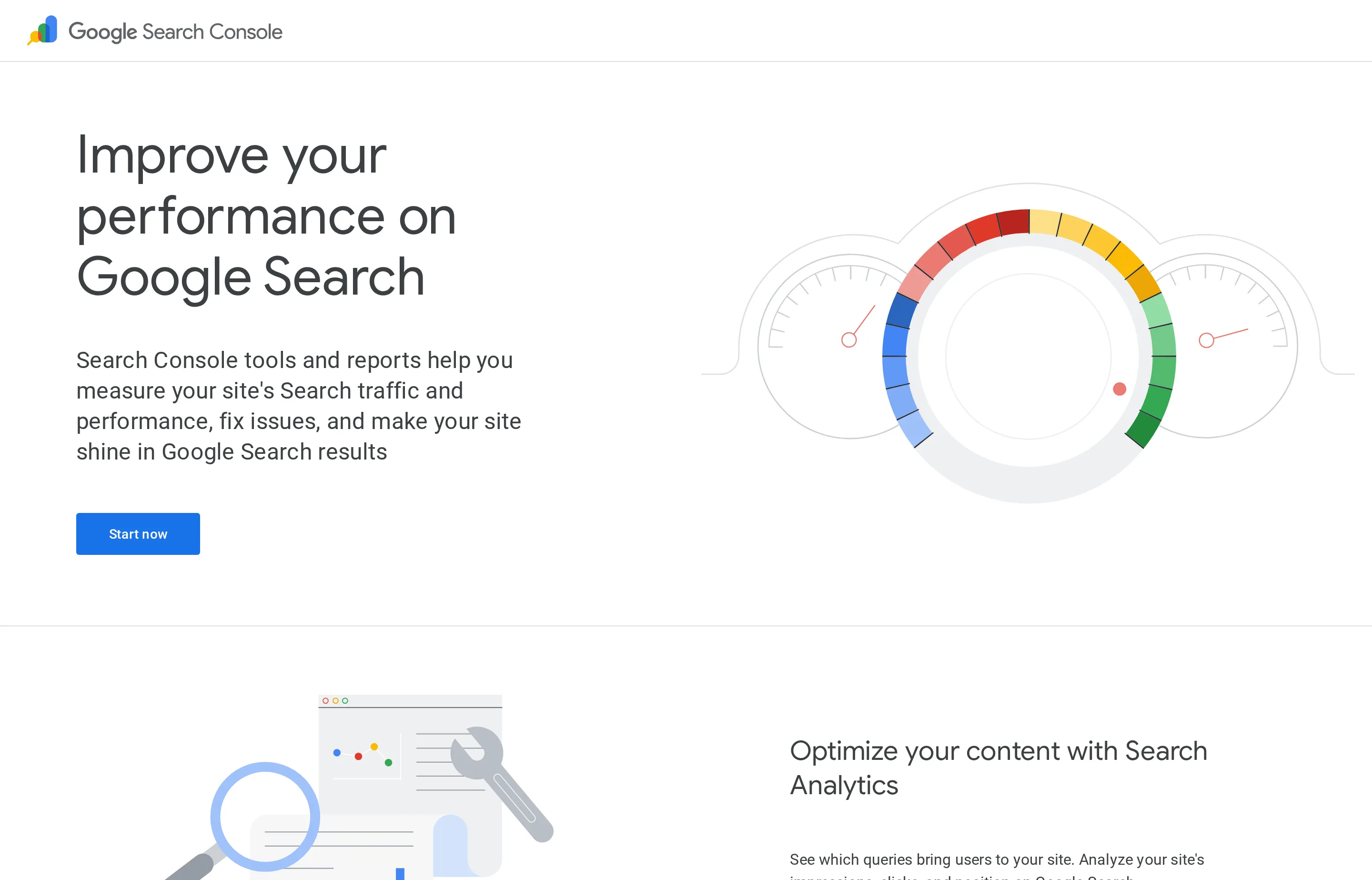 Google Search Console's live product page.