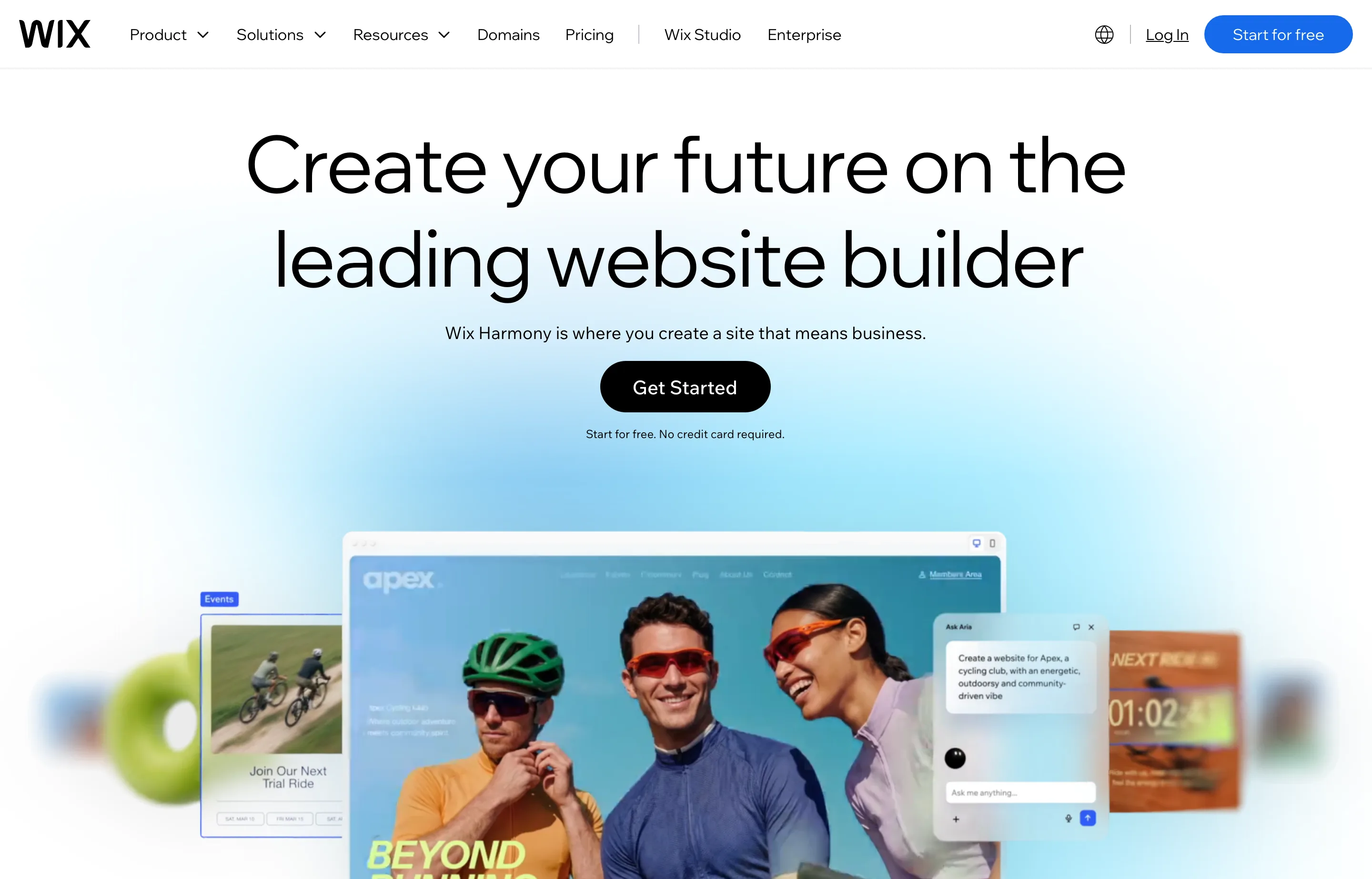 The Wix website homepage.